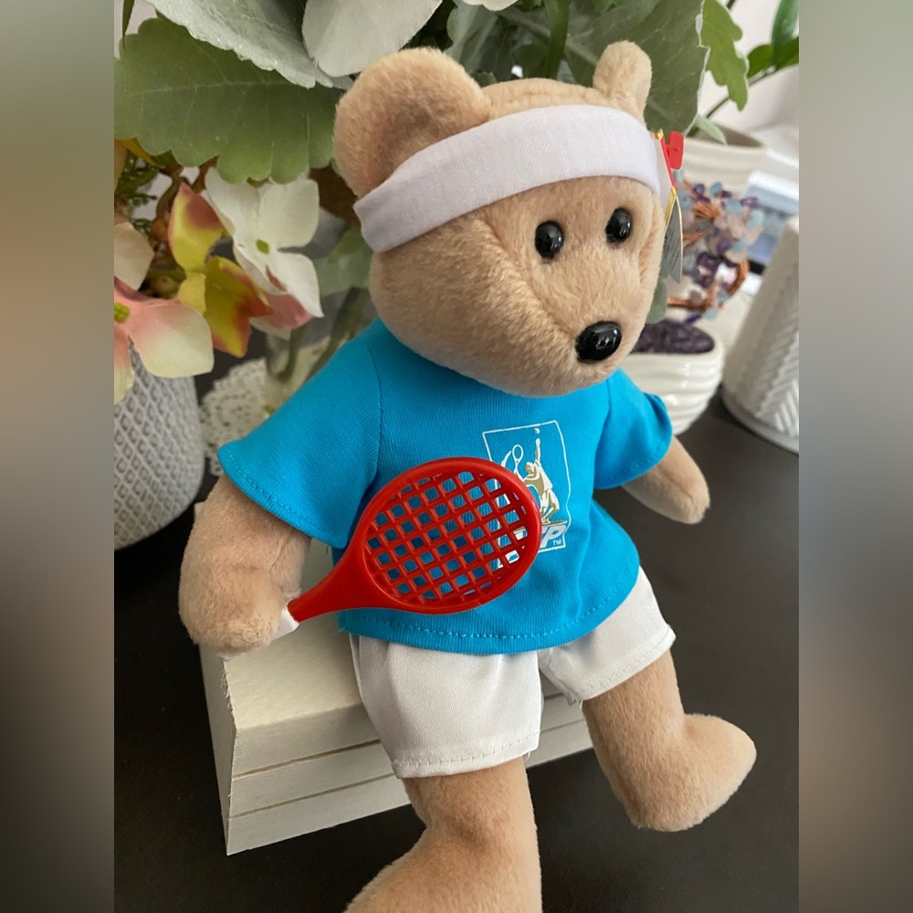 🆕🎾 RETIRED EXTREMELY RARE TY BEANIE BABY BEAR “FEDER-BEAR”. ROGER FEDERER BEAR! - Picture 4 of 7